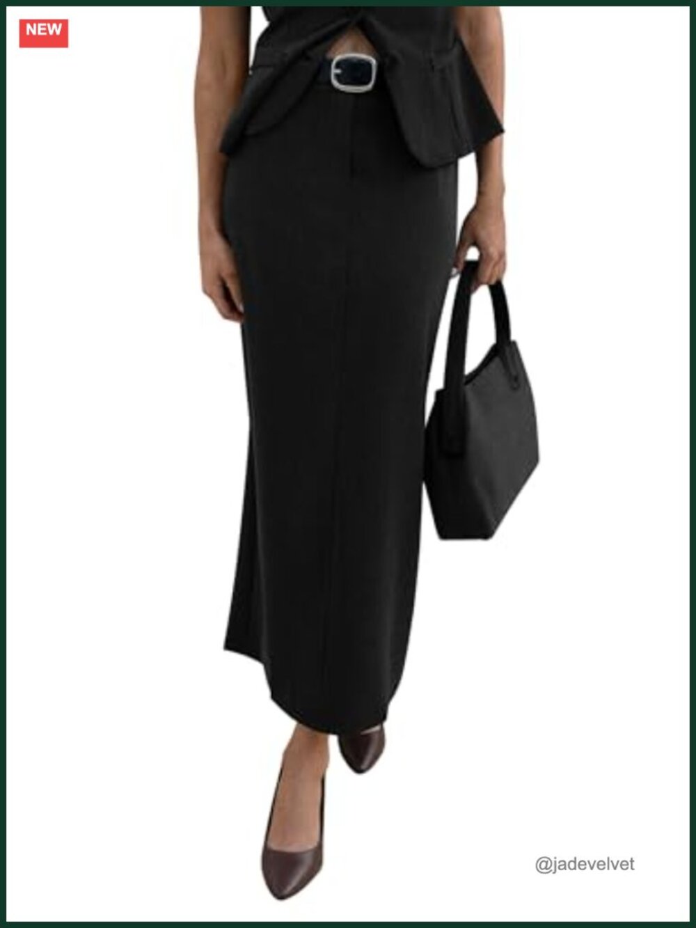High Waisted Maxi Pencil Skirt with Slit for Work